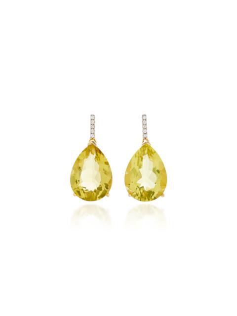 14K Yellow Gold Quartz Earrings yellow