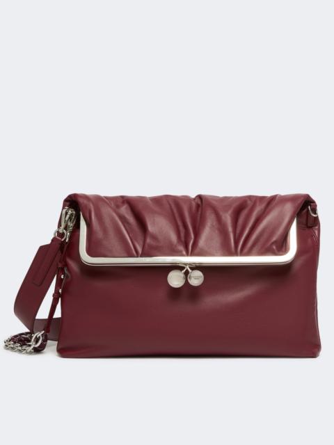 WEEKEND Max Mara SLALOM Clutch-style sheepskin Pasticcino Bag - RUBY