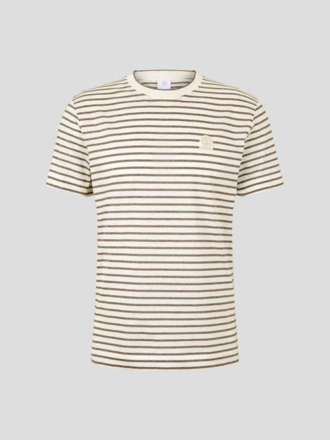 BOGNER RAFAEL T-SHIRT IN BROWN/OFF-WHITE