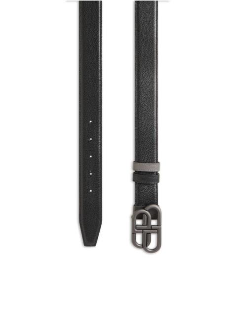 BALENCIAGA Men's Bb Reversible Belt in Black/dark Grey