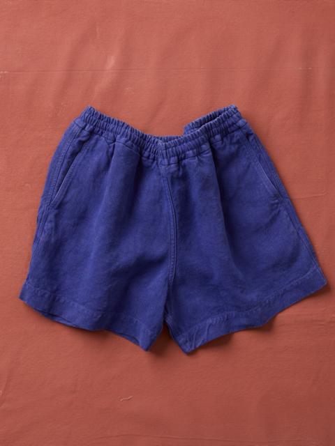 Drake's Blue Linen Drawstring Shorts
