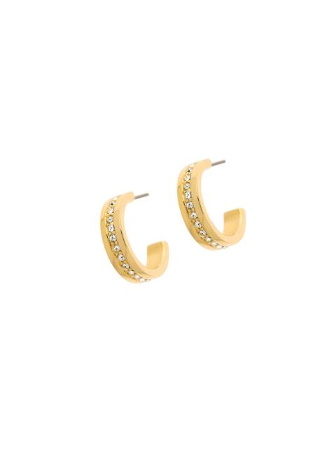 MELISSA ODABASH GOLD CRYSTAL ROW HOOP EARRINGS