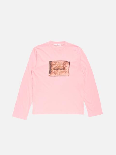 Acne Studios Layered logo t-shirt - Neon Pink