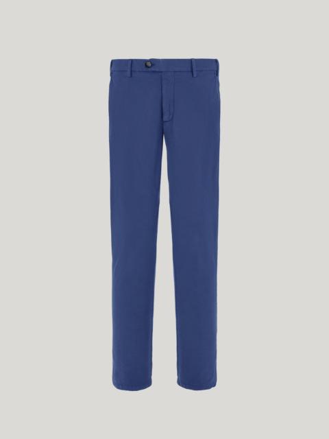 Canali MARINE BLUE REGULAR FIT CHINO PANTS IN COTTON AND SILK GABARDINE
