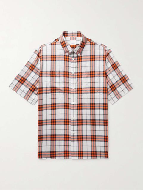 Burberry Button-Down Collar Checked Cotton-Twill Shirt