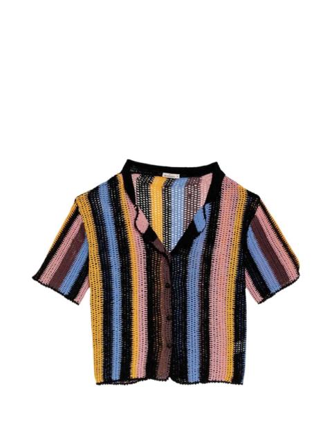 Agua by Agua Bendita Axel stripe crochet shirt