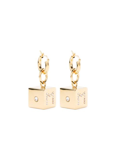 Marni cube-charm hinged hoop earrings