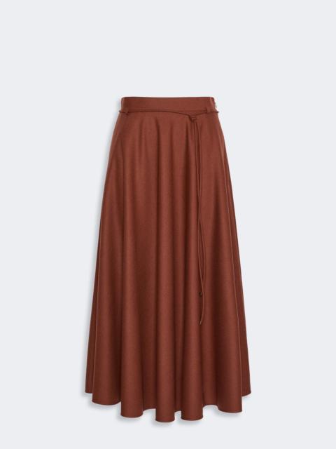 Max Mara CALIFFO Flared cashmere foule skirt - BRICK RED