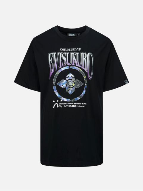 EVISU Gradiant Abstract Pattern Kamon Print T-Shirt