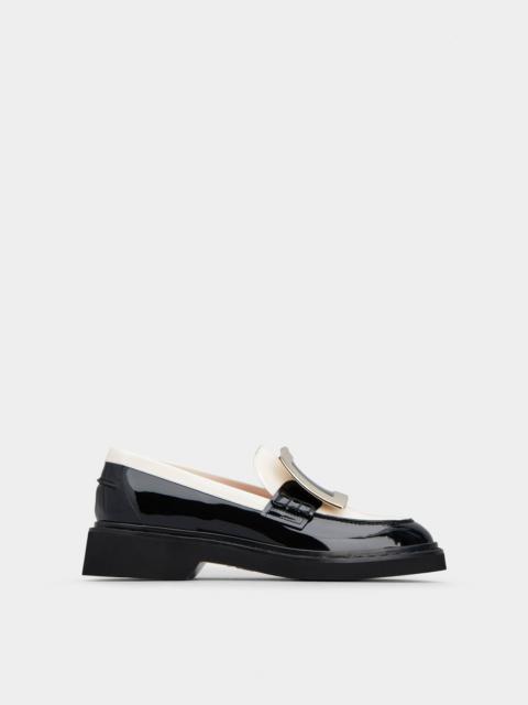 Roger Vivier Viv' Rangers Metal Buckle Loafers in Patent Leather
