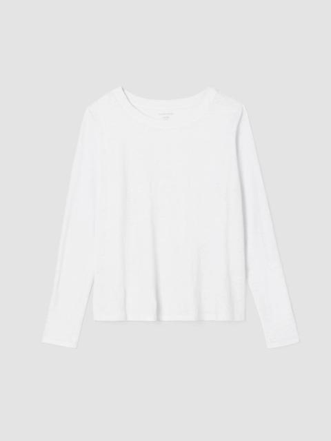 EILEEN FISHER Organic Linen Jersey Crew Neck Top