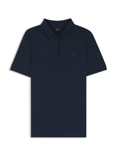 BOSS STRETCH-COTTON SLIM-FIT POLO SHIRT WITH LOGO PATCH