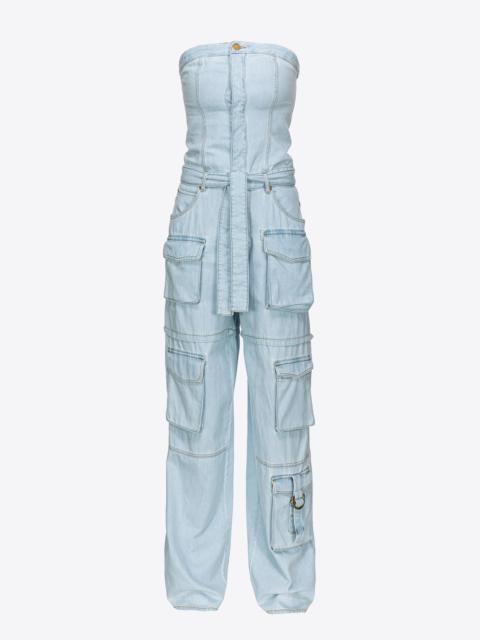 BABY BLUE DENIM BUSTIER JUMPSUIT