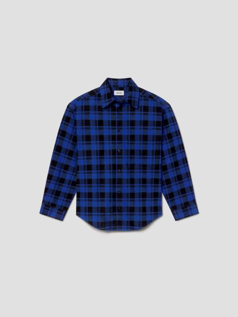 AGOLDE STANHOPE SHIRT IN BUFFALO CHECK COBALT