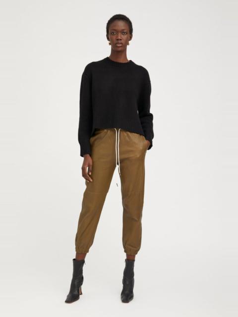 SPRWMN MOSS LEATHER SWEATPANTS