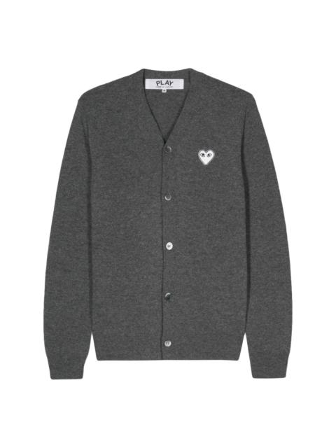 heart-patch wool cardigan