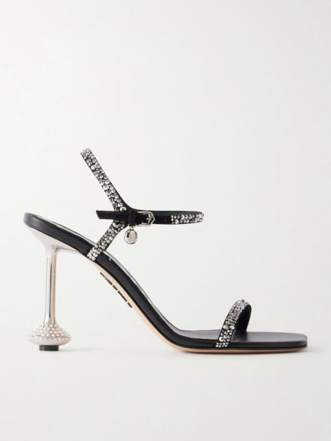 Loewe Toy 90 crystal-embellished leather sandals Black