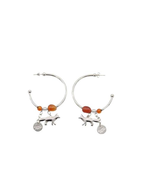 Maison Kitsuné fox-carnelian hoop earrings