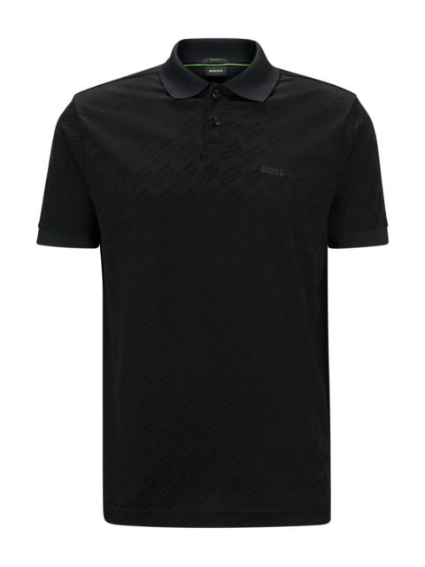 BOSS RELAXED-FIT POLO SHIRT WITH MONOGRAM JACQUARD
