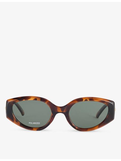 Le Specs Fevered Tortoiseshell Oval-Frame Ecozen Sunglasses