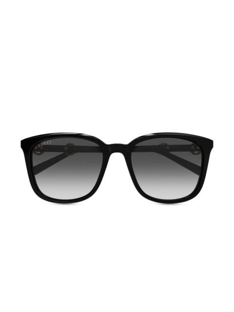 GUCCI Women's Through Horsebit 56MM Square Sunglasses - Black