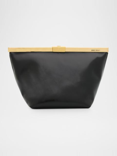 JIMMY CHOO Ganache Leather Shoulder Bag