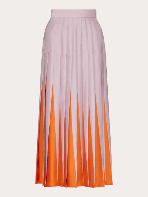 Valentino Pleated Twill Skirt with Print