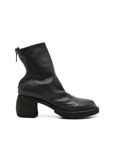 Guidi 70mm leather biker ankle boots
