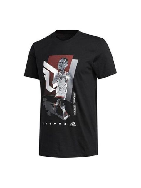 adidas adidas Dame Gu Tee Basketball Sports Short Sleeve Black FM4775