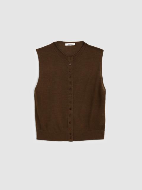 Madewell Button-Front Sleeveless Cardigan