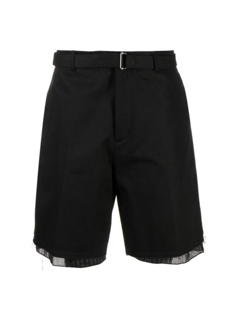 contrast-trim cotton Bermuda shorts