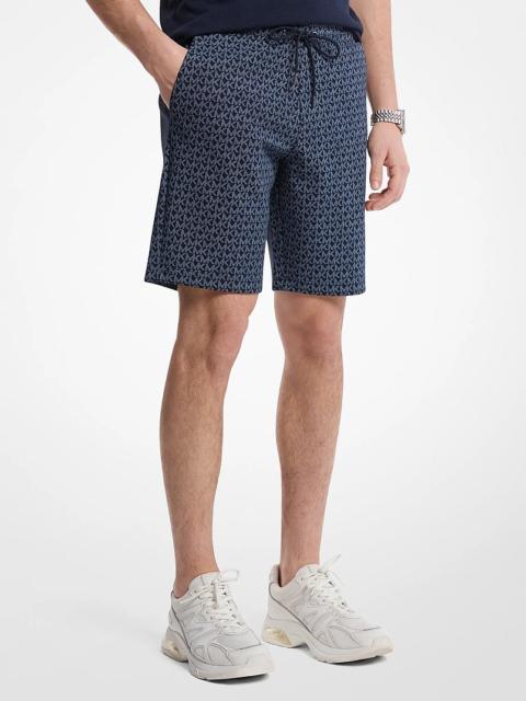 MICHAEL KORS Signature Logo Cotton Blend Shorts