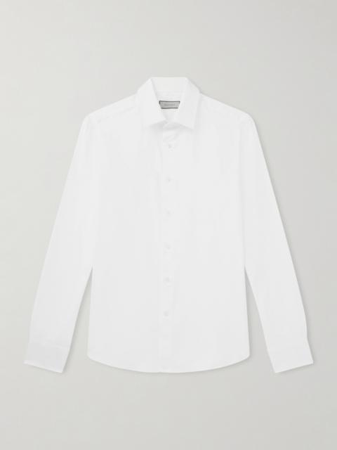 Canali Impeccabile Cutaway-Collar Cotton-Poplin Shirt