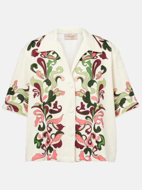 ADRIANA DEGREAS Inamorata cotton-blend bowling shirt