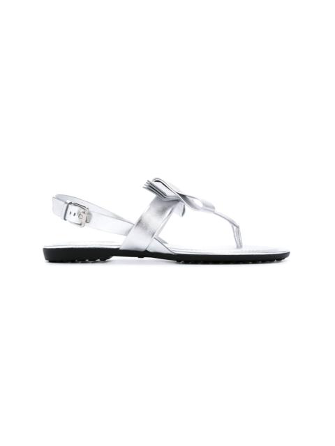 Tod's bow detail metallic sandals