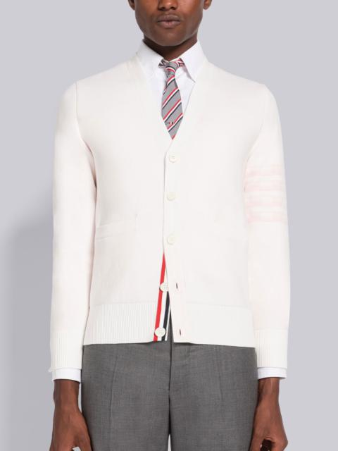 Thom Browne Hector Jacquard Cotton 4-Bar V-Neck Cardigan