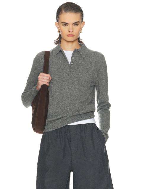 Enza Costa Knit Cashmere Polo Sweater