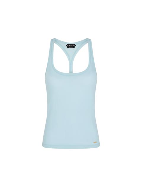 LUSTROUS MICRO-RIB JERSEY RACERBACK TANK TOP