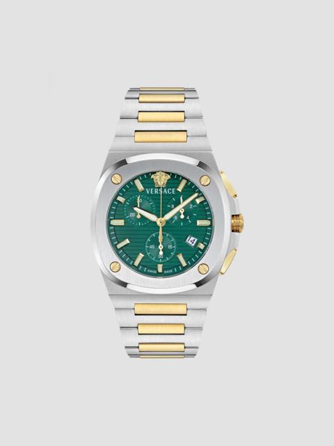 VERSACE Men's Tolomeo Two-Tone Stainless Steel Chronograph Watch/43MM - Green