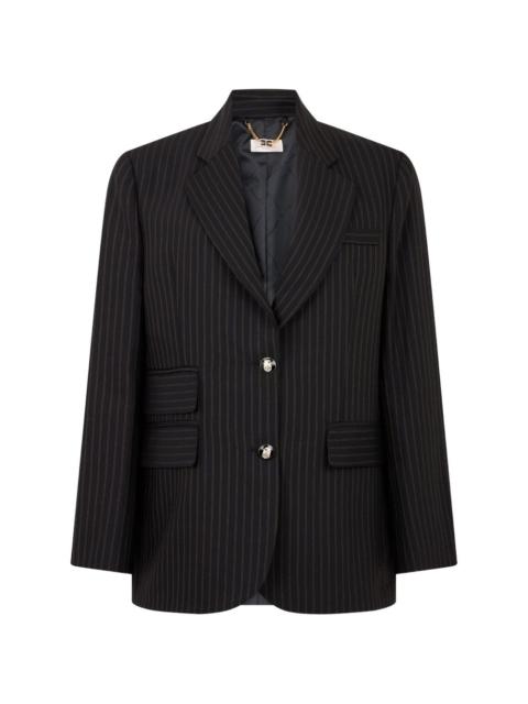 ELISABETTA FRANCHI stripe-pattern notched-lapels blazer