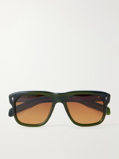JACQUES MARIE MAGE Yves Square-Frame Acetate Sunglasses