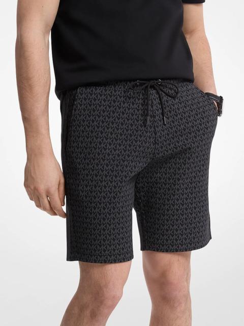 MICHAEL KORS Signature Logo Cotton Blend Shorts