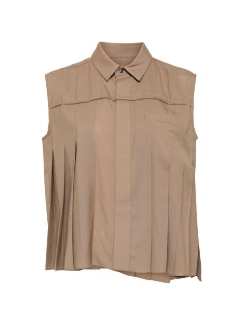 pleated vest shirt