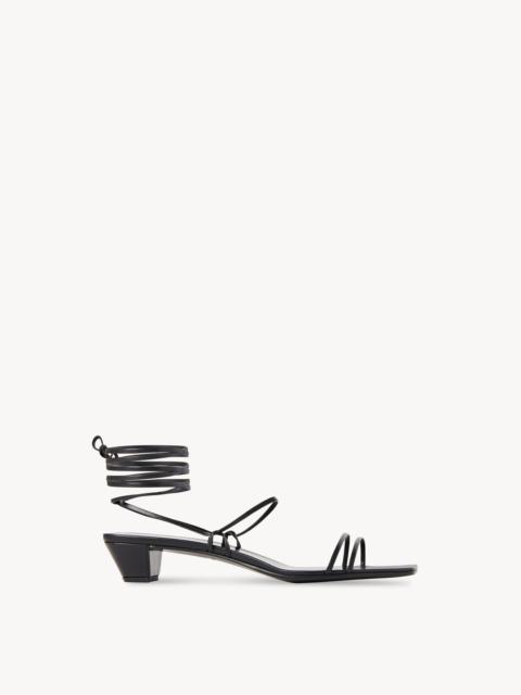 The Row Graphic Strap Kitten Heel in Leather