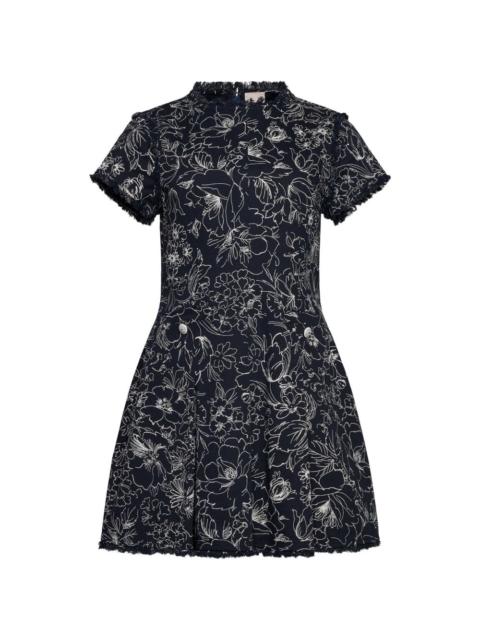 Cinq à Sept Nova floral frayed mini dress