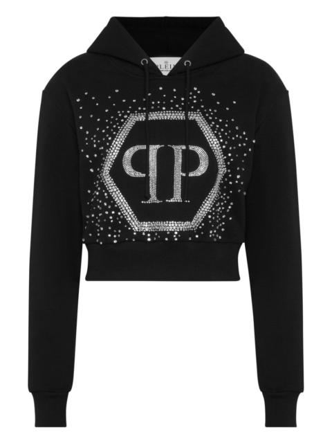 PHILIPP PLEIN Venice Beach cropped strass hoodie