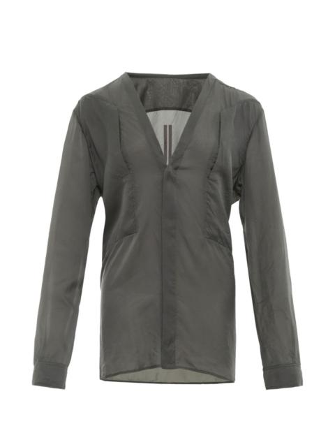 Rick Owens V-neck semi-sheer top