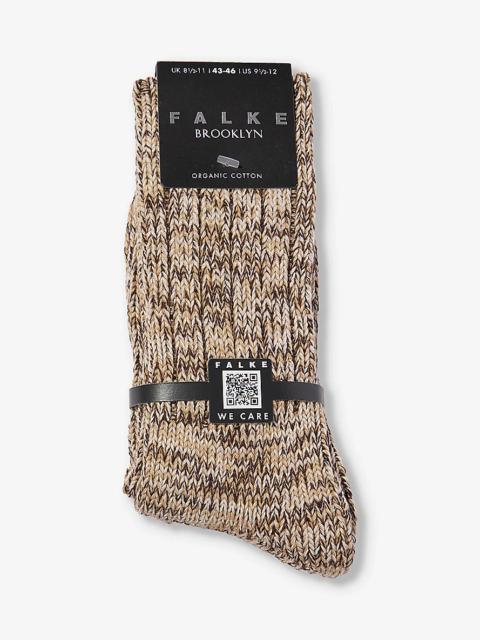 FALKE Brooklyn cable knit stretch-organic-cotton blend socks