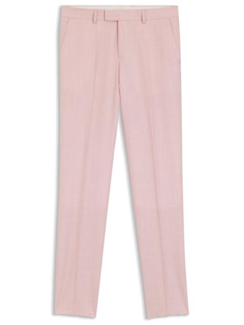 BOSS SLIM-FIT TROUSERS IN VIRGIN WOOL, SILK AND LINEN