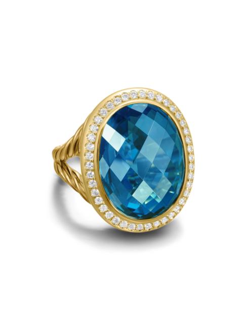 DAVID YURMAN Women's Albion Oval Ring in 18K Yellow Gold - Hampton Blue Topaz
